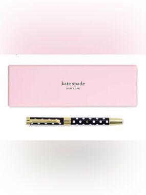 Kate Spade Black Ink Ballpoint Pen Point Pen in ‘Polka Dot’ Print NIB MSRP:$36
